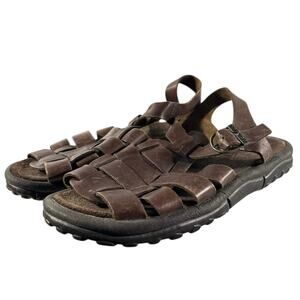 Teva Men’s Weaver  Brown Leather Fisherman Open Toe Sandals Men's Size 9